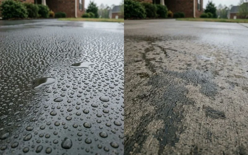 Sealed vs unsealed concrete comparison